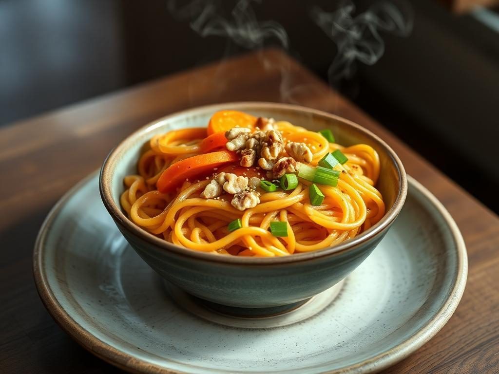 Miso butter sweet potato noodles
